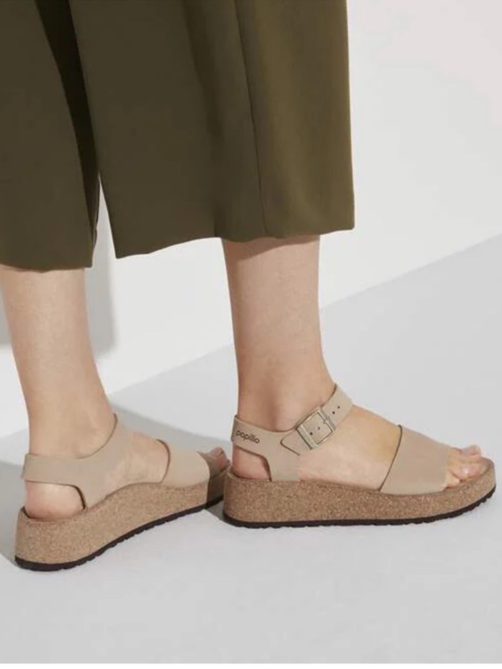 Birkenstock Papillio Glenda women size 10 Beige Cork Platform Sandals